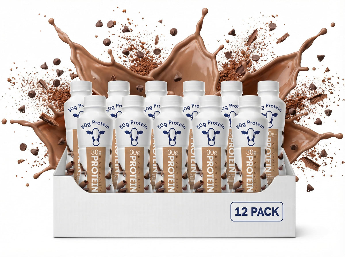 High Protein Chocolate Nutrition Shake, 30g Protein, 2g Sugar, 12 Pack V56477