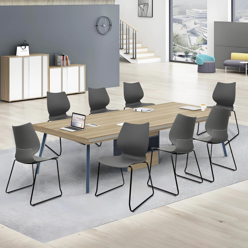 Stacking Chairs with Metal Legs Set of 12, Grey M9336