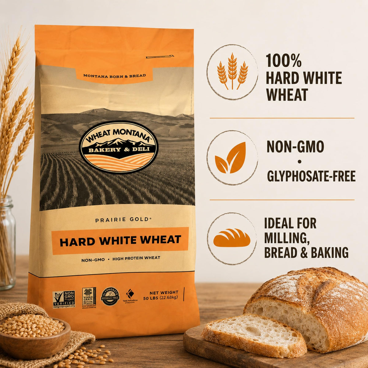 50 lb Bulk Bag Whole White Spring Wheat X874