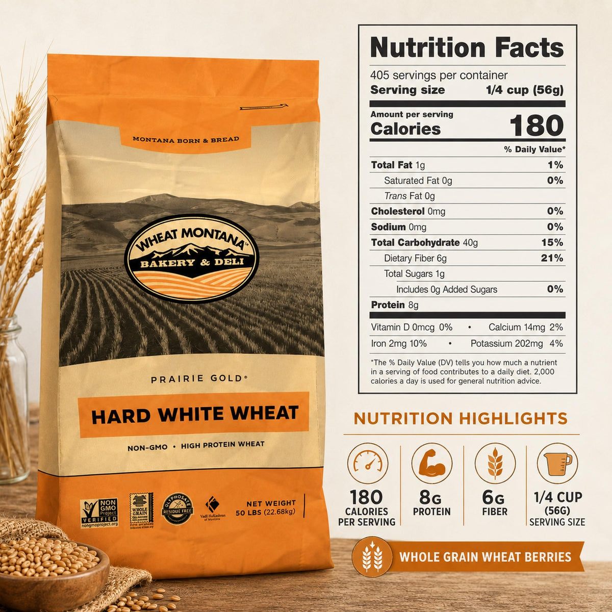 50 lb Bulk Bag Whole White Spring Wheat X874