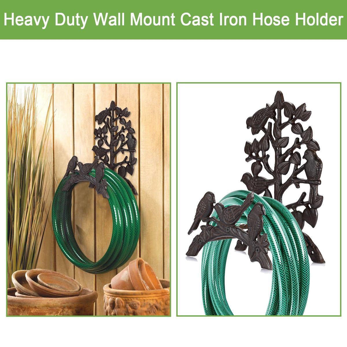 Cast Iron Wall Mount Garden Hose Holder B42996