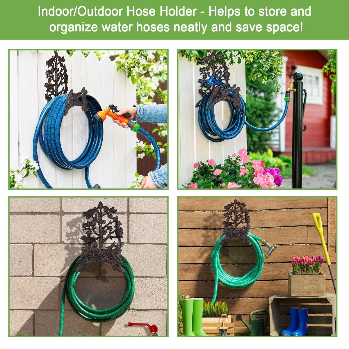 Cast Iron Wall Mount Garden Hose Holder B42996