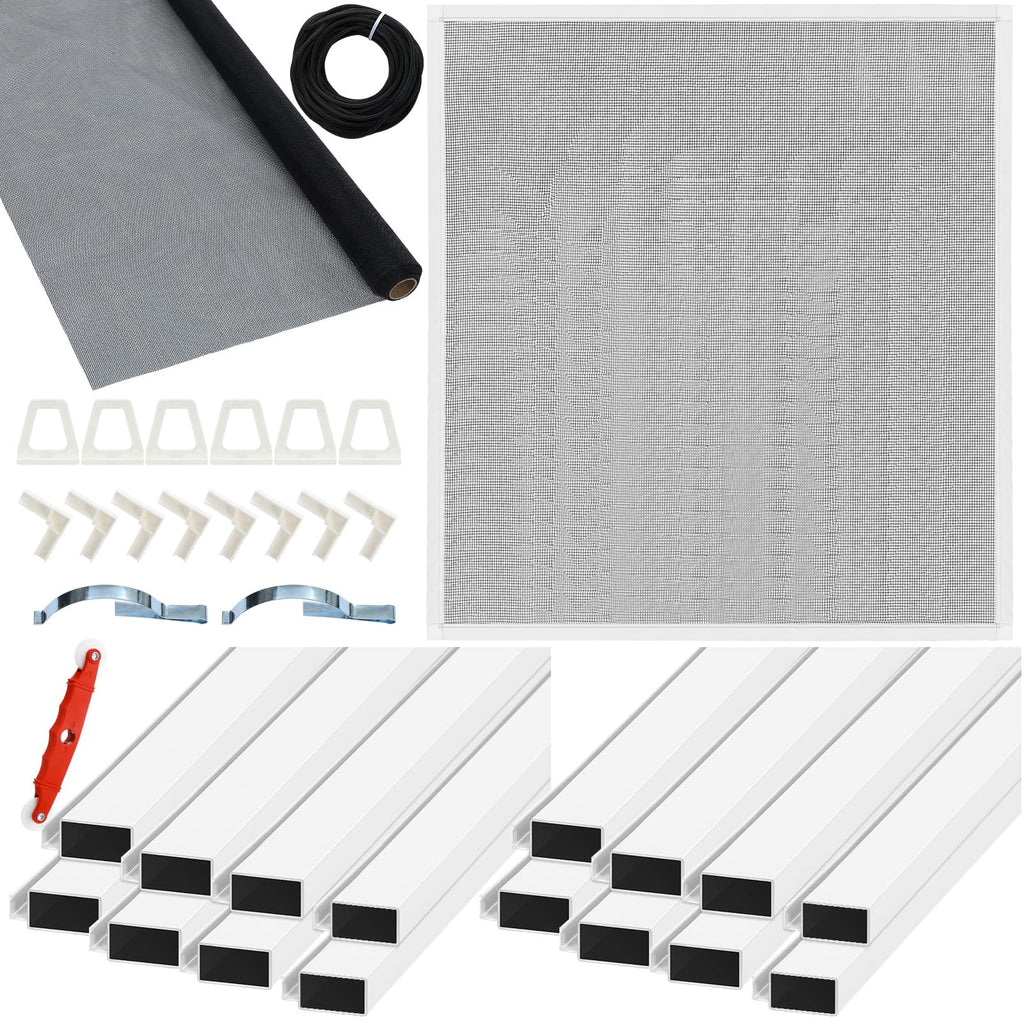 4 Pack Window Screen Kit with Aluminum Frame White 40'' X 40'' W56622