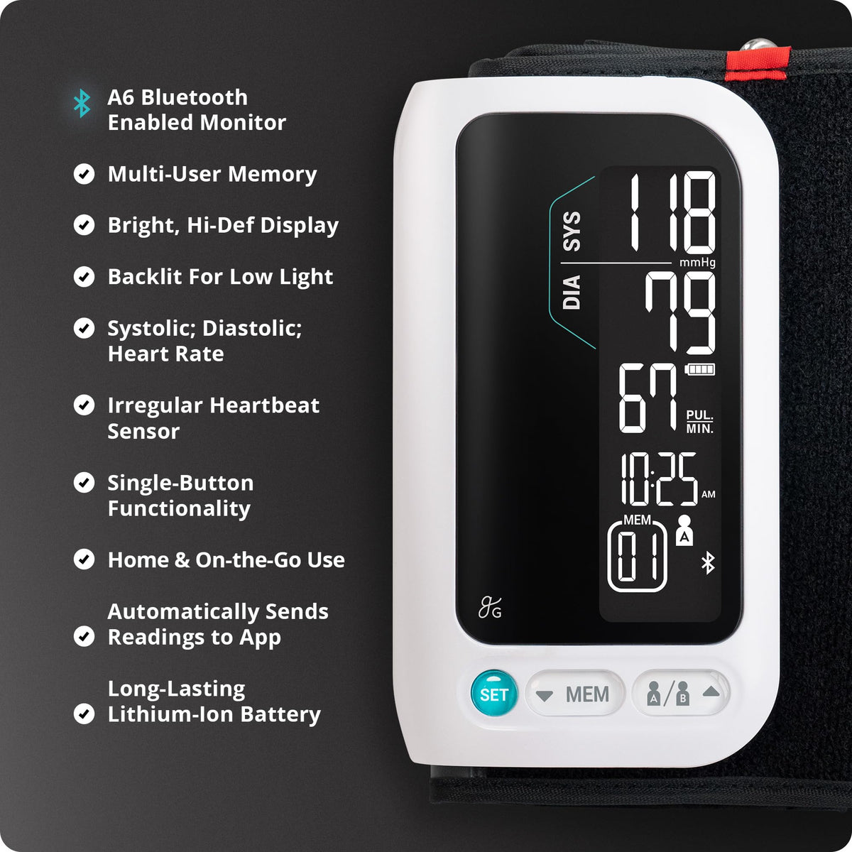 Bluetooth Blood Pressure Monitor with Upper Arm Cuff C352