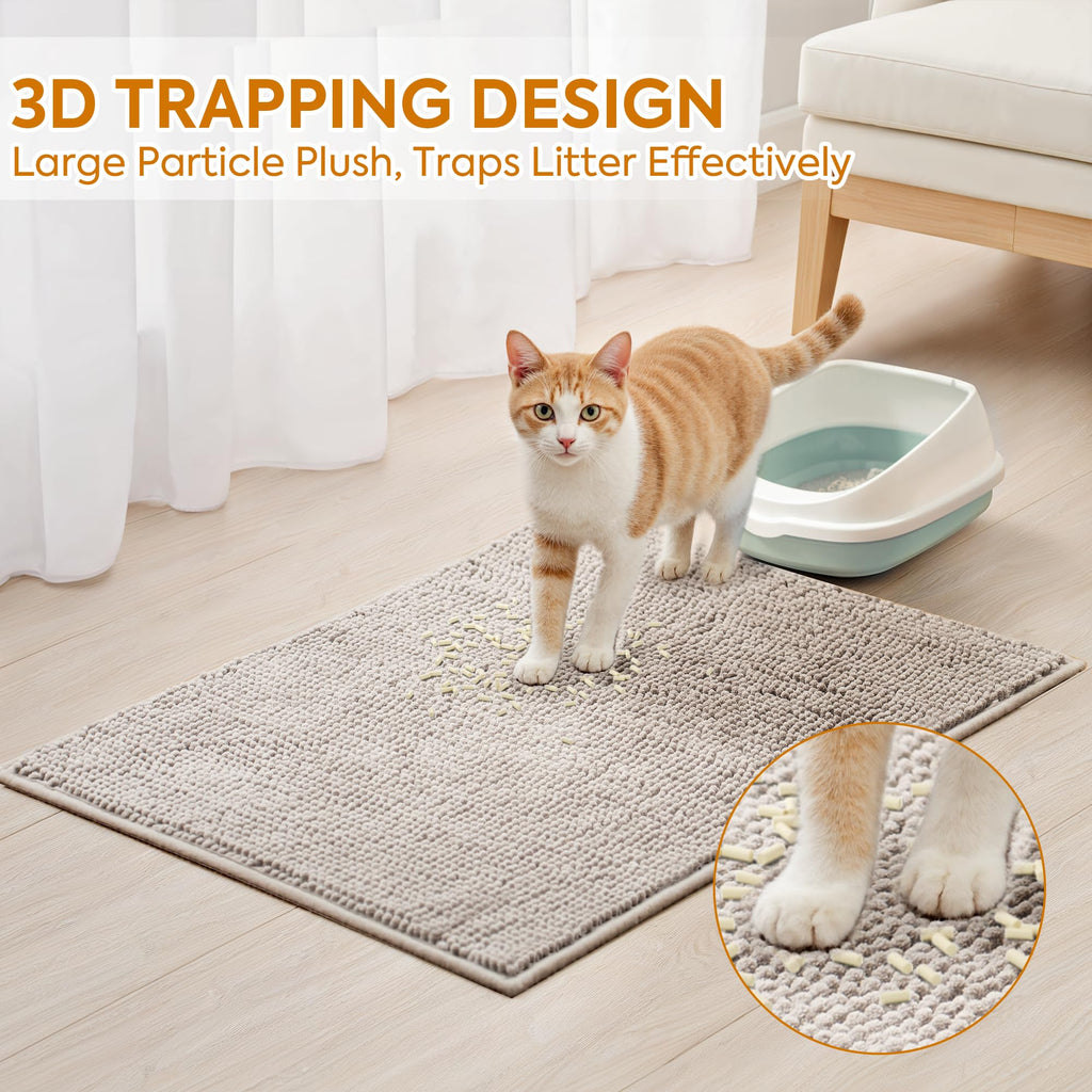 Soft Chenille Cat Litter Box Mat 48'' x 36'' W69170