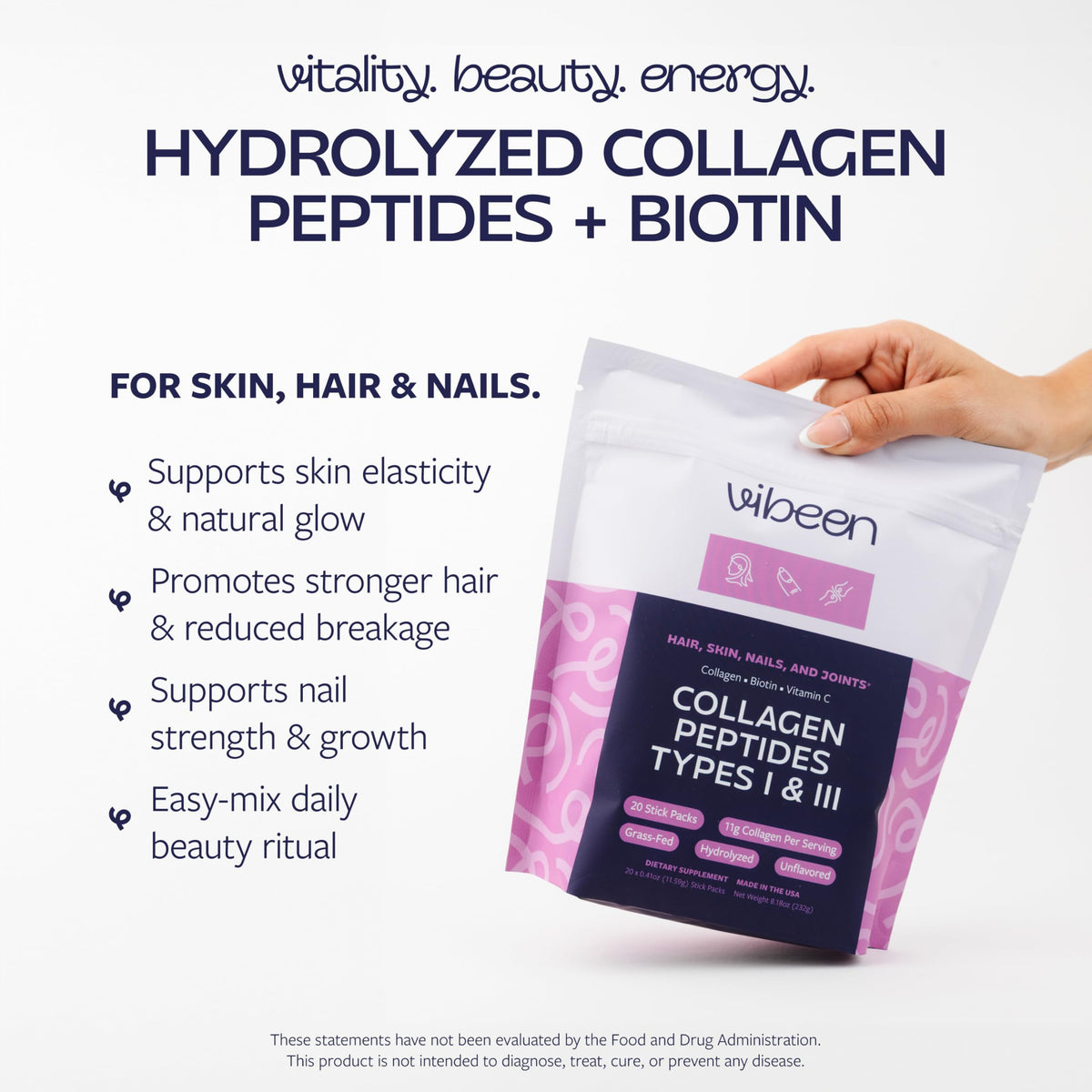 Hydrolyzed Collagen Peptides Powder Packets 20 Servings P810