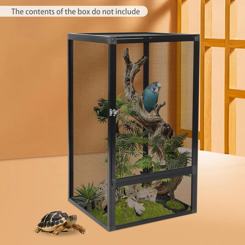 17.7"x17.7"x31.5" Foldable Aluminum Alloy Mesh Reptile Terrarium D101235