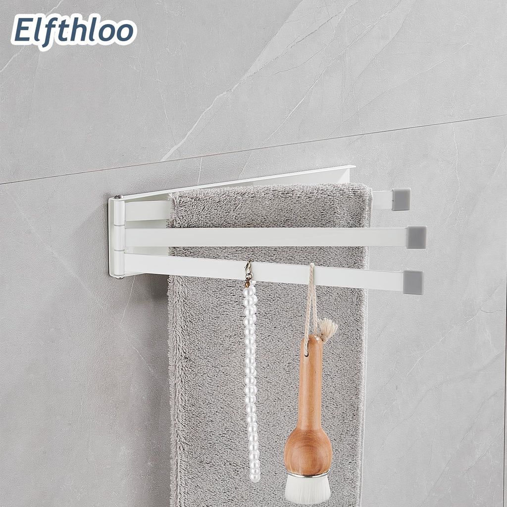 Swivel Kitchen Towel Rack 3-Arm White E534133