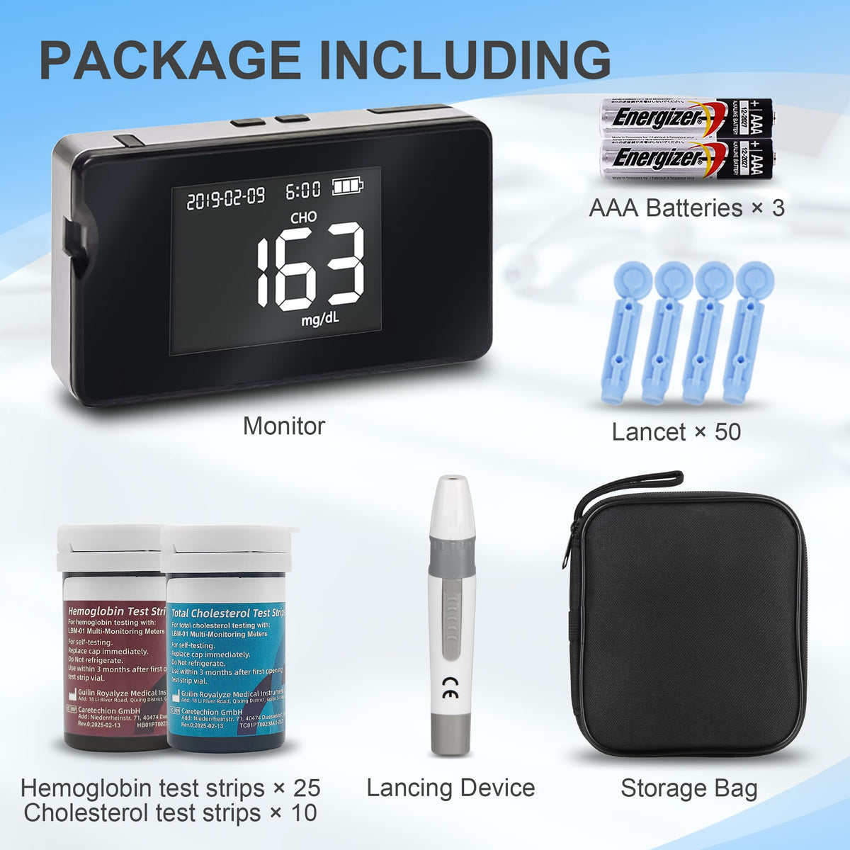 Hemoglobin Test Meter with 25 Test Strips F756541