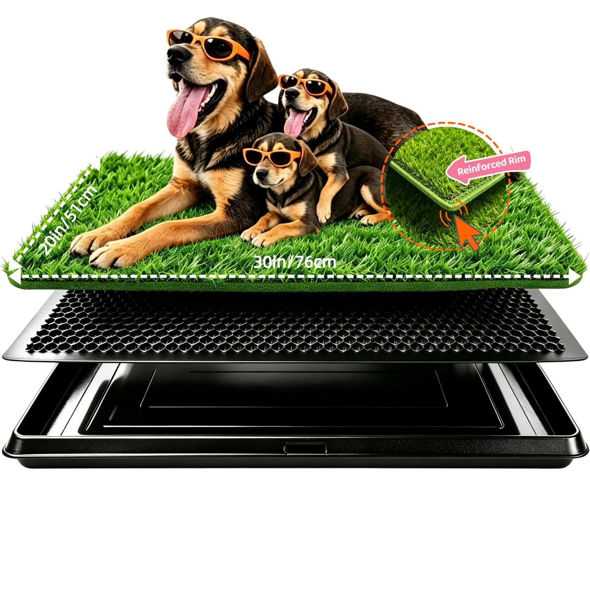 30''X20'' Artificial Turf Dog Grass Pad with Tray Z90189