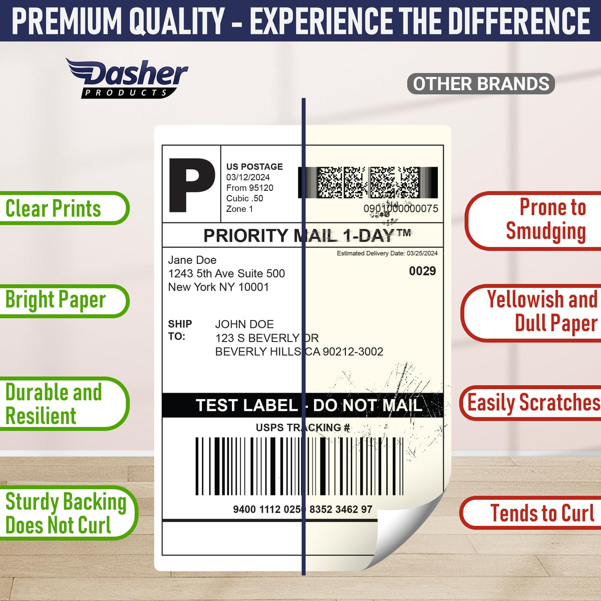 Thermal Shipping Labels 4x6, Water Resistant, Strong Adhesive, 220 per Roll N8979