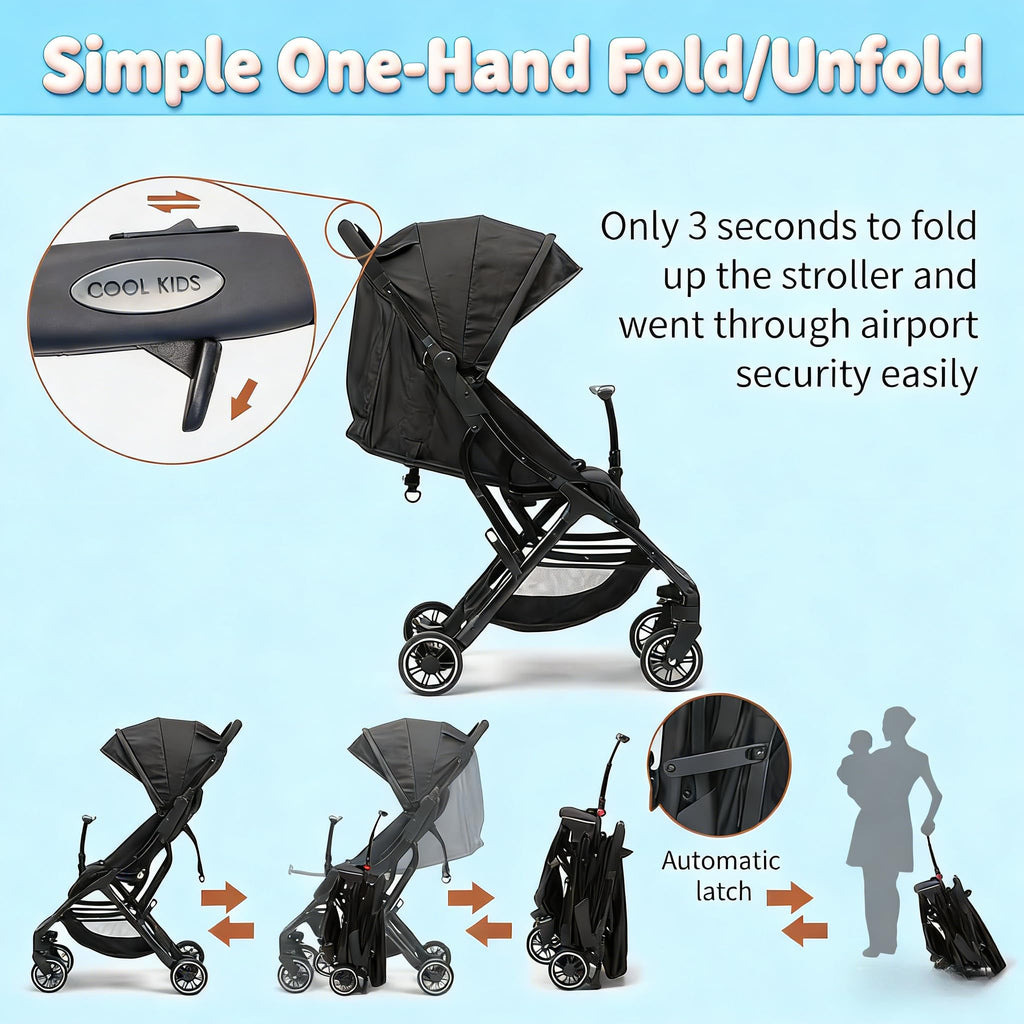 Portable Lightweight Umbrella Stroller with Sun Canopy K74746