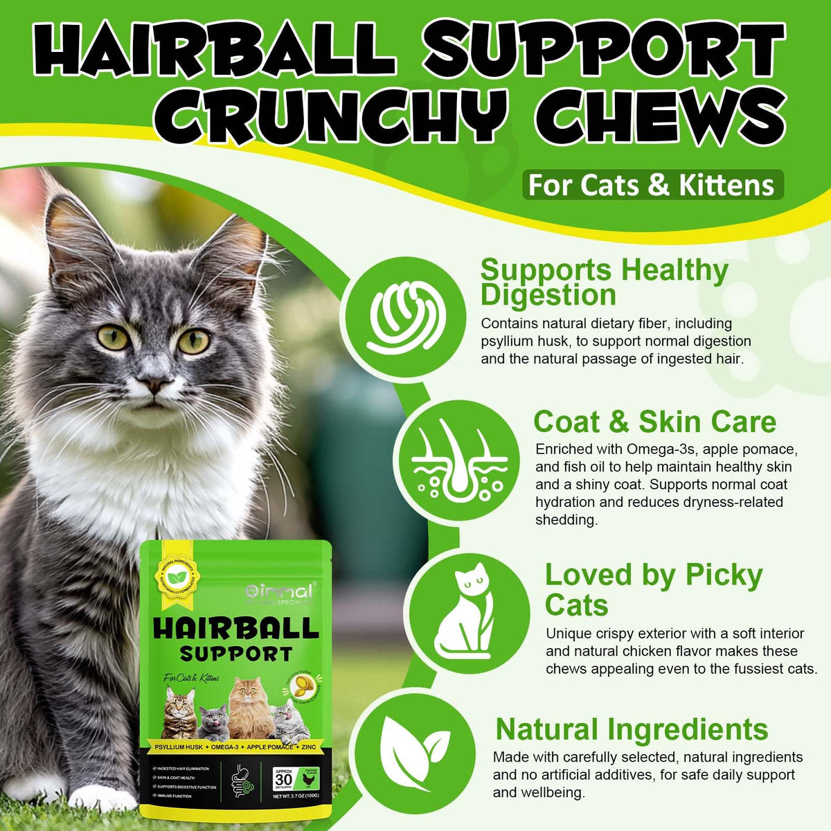 Chicken Omega-3 Fiber Supplement for Cats N7523