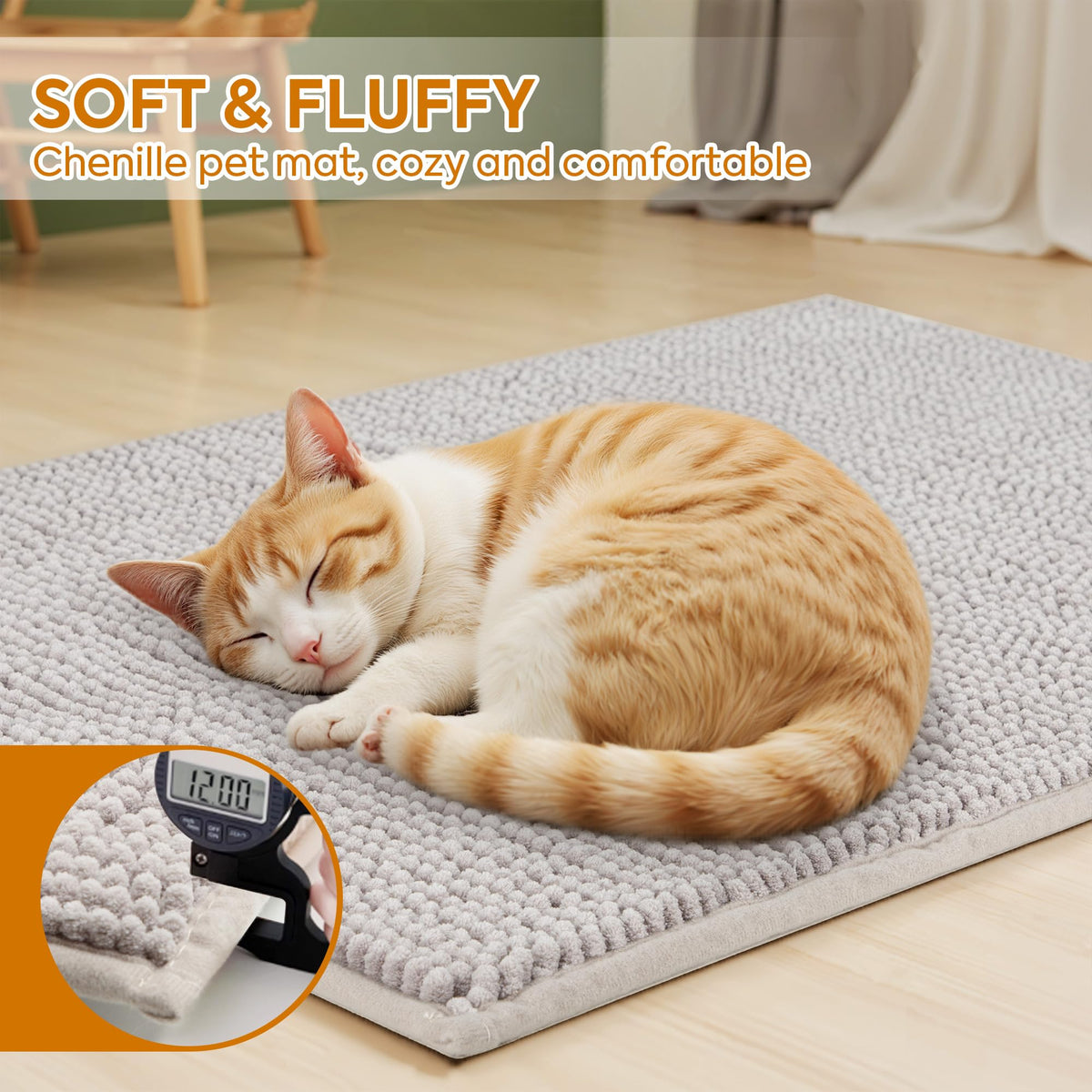 Soft Chenille Cat Litter Box Mat 48'' x 36'' W69170