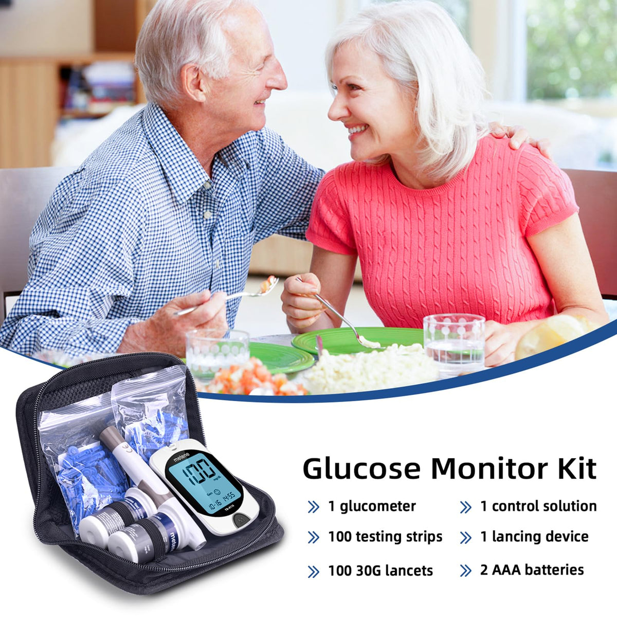 Blood Glucose Monitor Kit & 200 Test Strips K8543