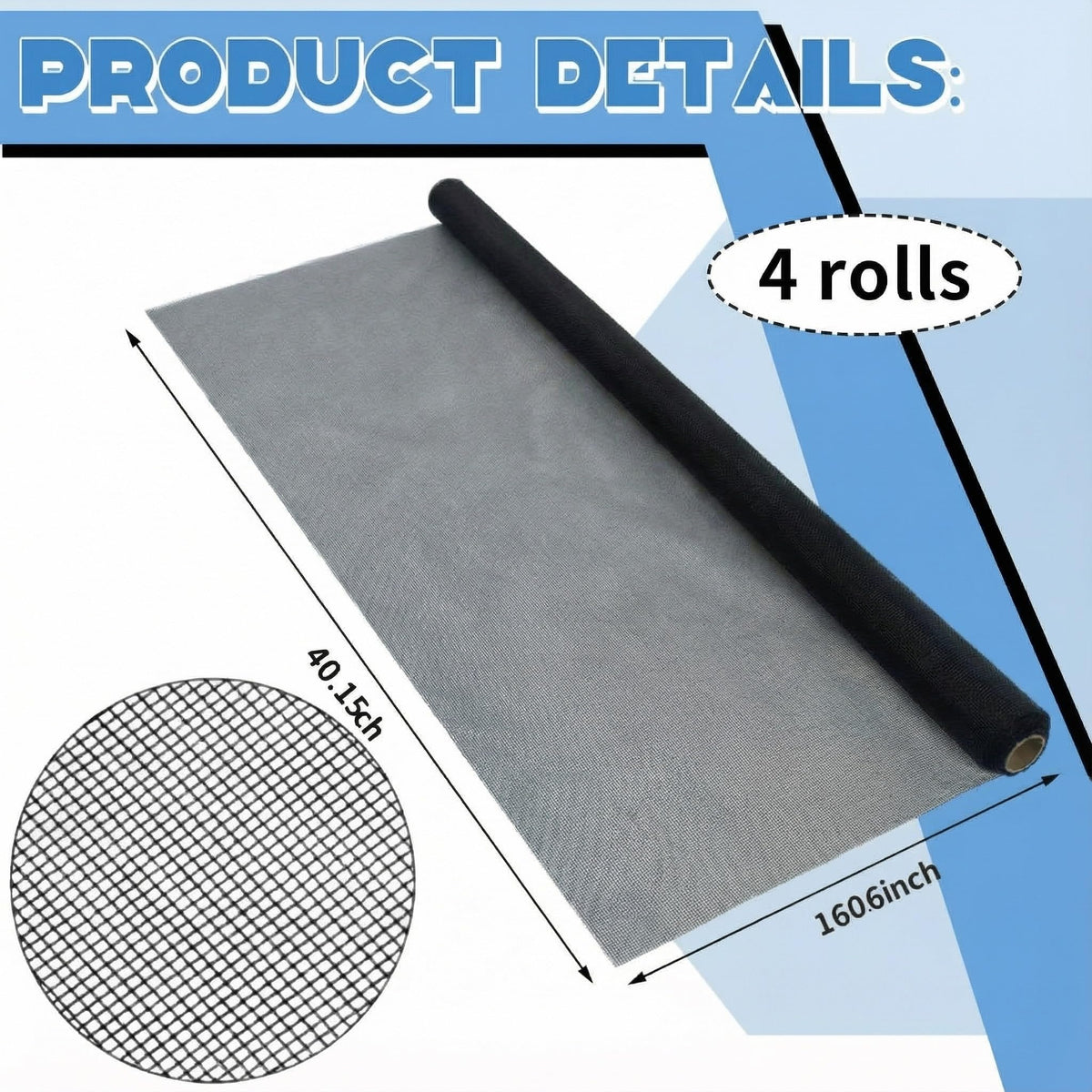 4 Pack Window Screen Kit with Aluminum Frame White 40'' X 40'' W56622