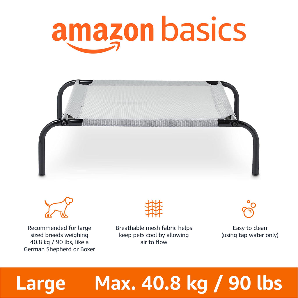 Elevated Dog Bed with Metal Frame, Grey Q525