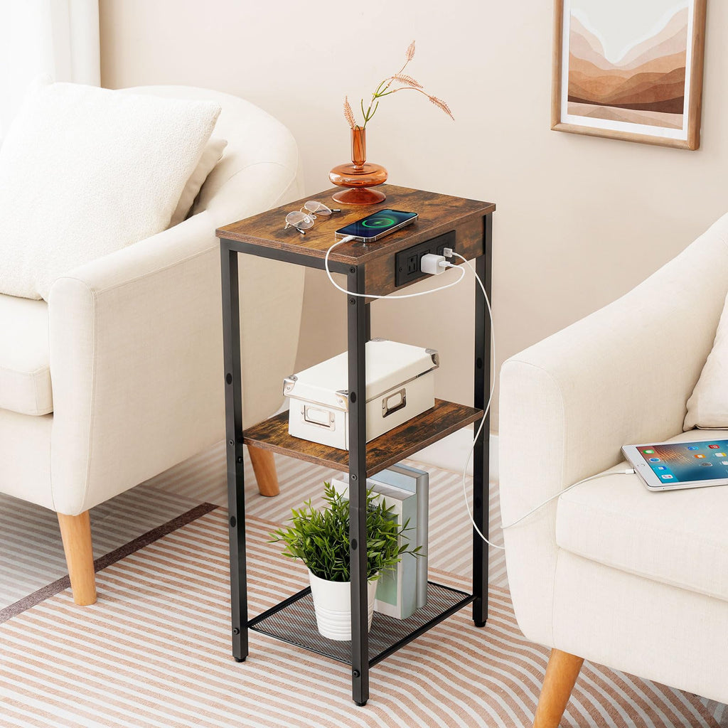 Tall End Table with Charging Station N773
