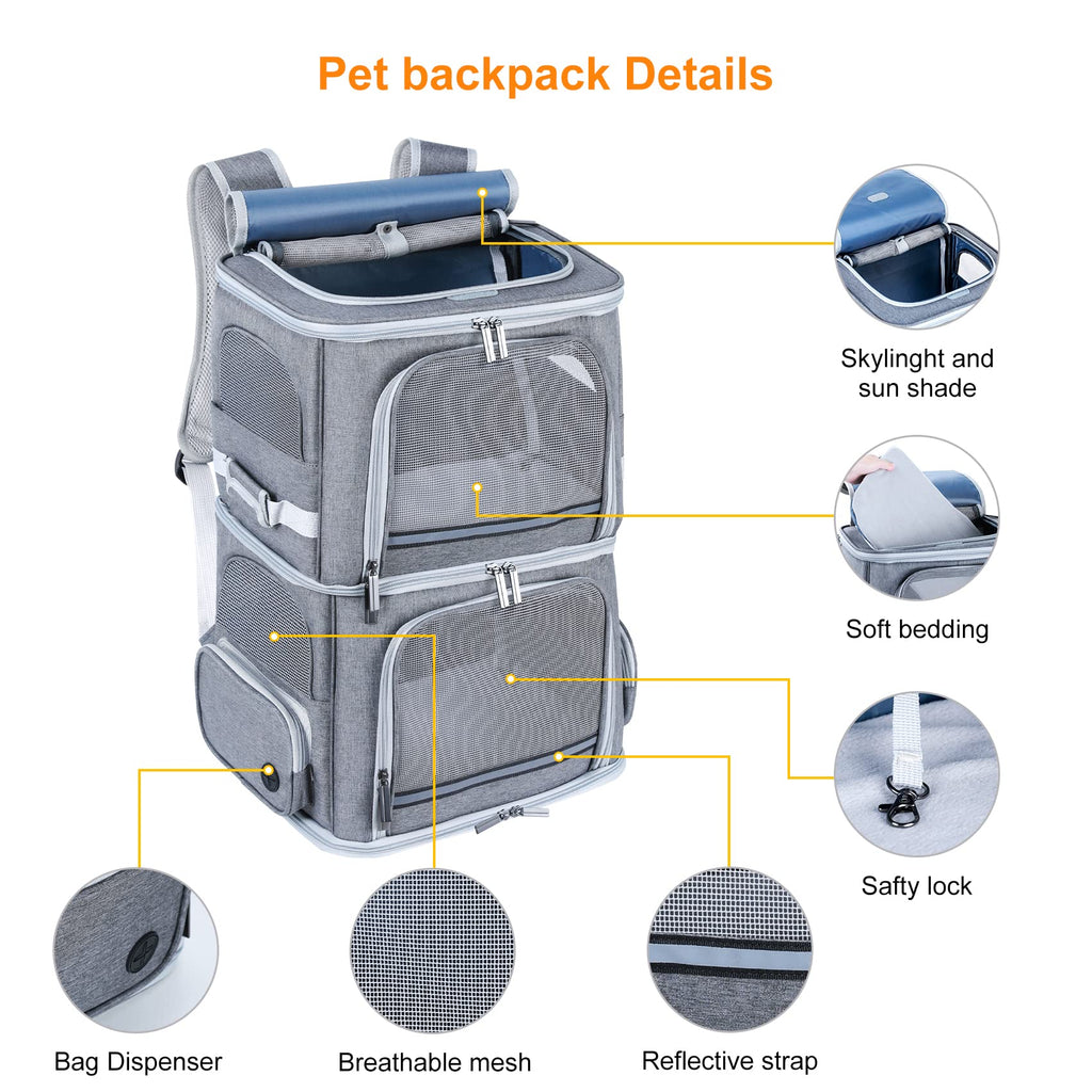 Double Compartment Pet Carrier Backpack R556