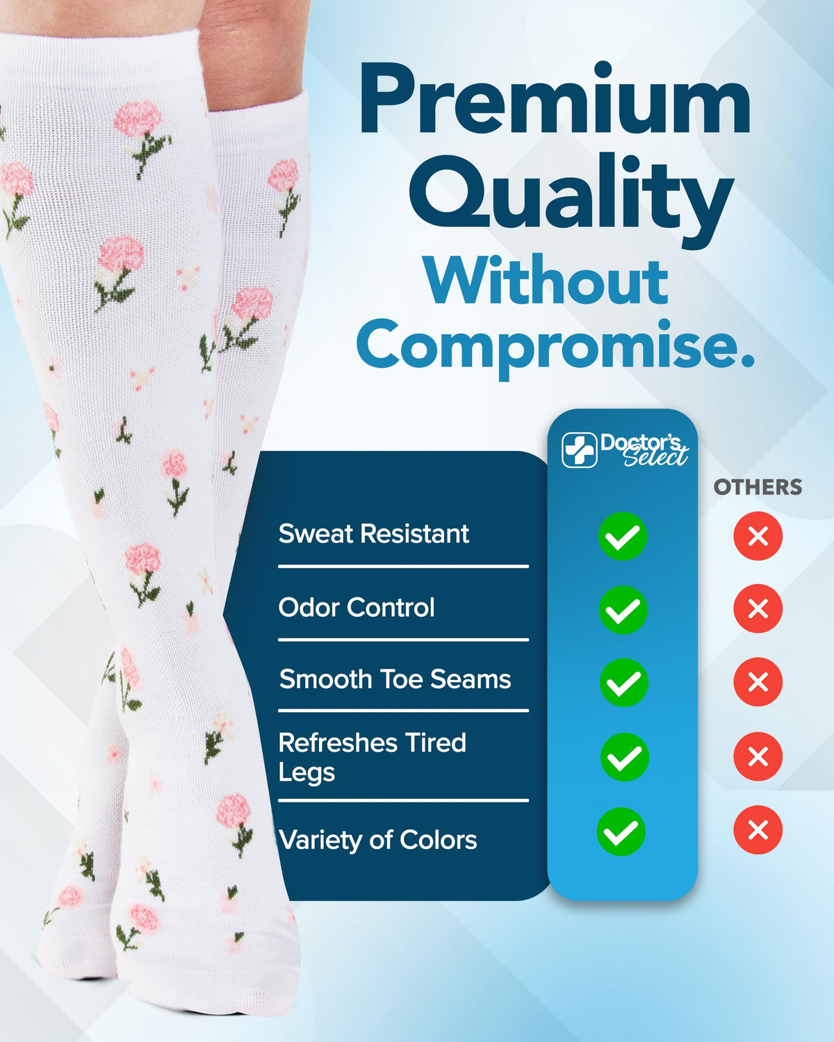 Bamboo Viscose 8-15 mmHg Knee High Compression Socks 3 Pairs W44320