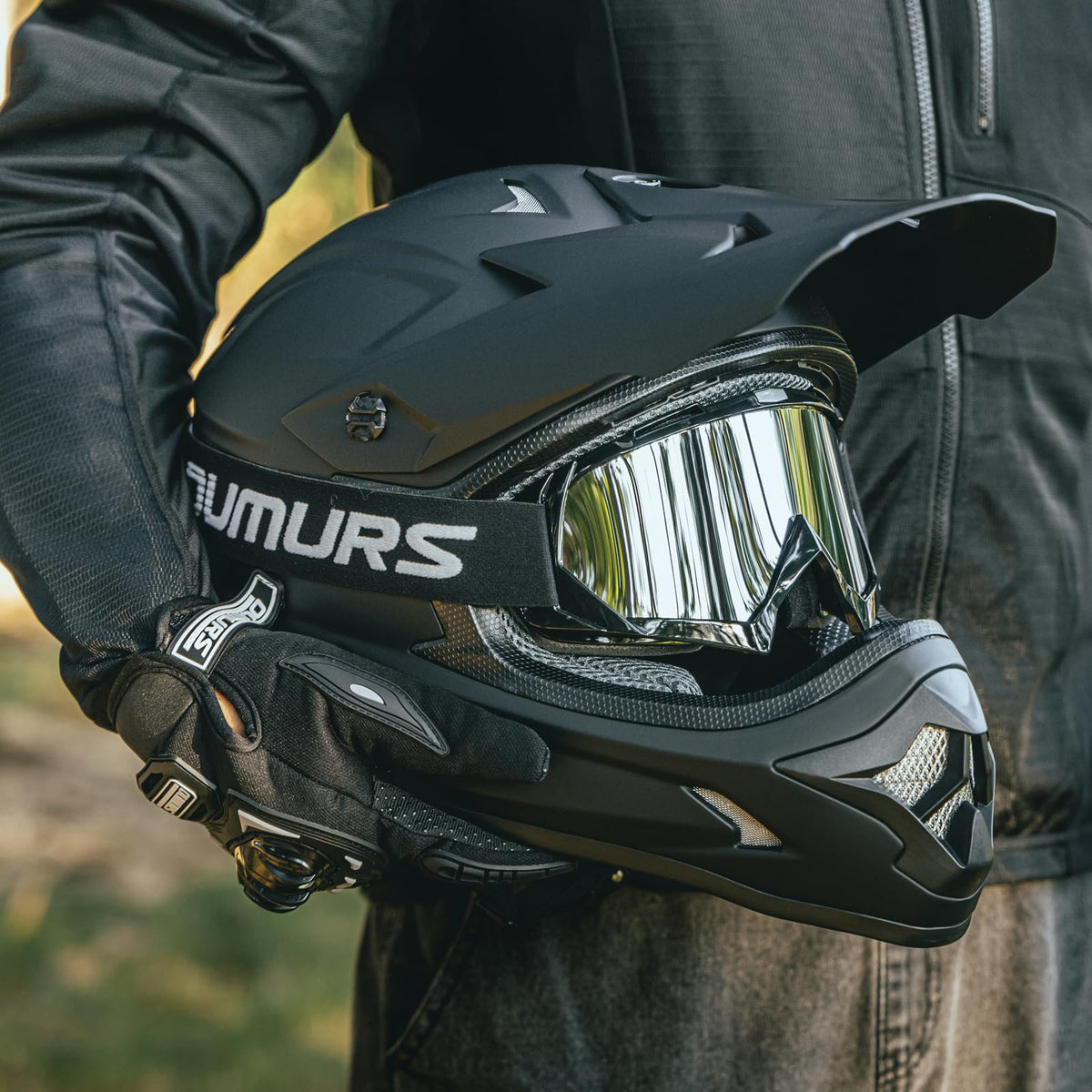 Adult ATV Dirt Bike Helmet with Goggles Gloves & Mask V287