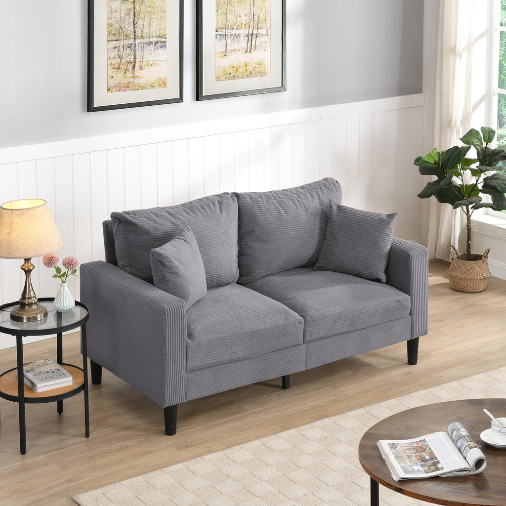 Light Gray Upholstered 2 Seat Loveseat Sofa H134228