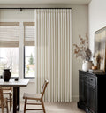 Beige Linen Pleated Light Filtering Curtains B2485