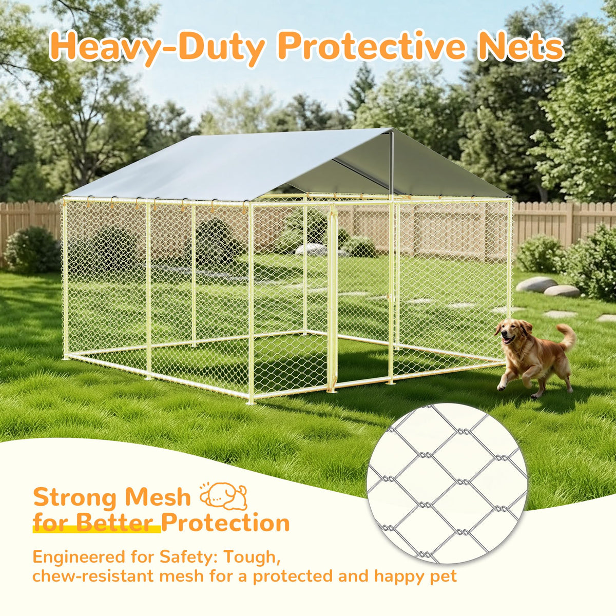 10x10 ft Heavy Duty Outdoor Dog Kennel G734