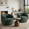 Green Boucle Swivel Accent Chair Set of 2 B881211