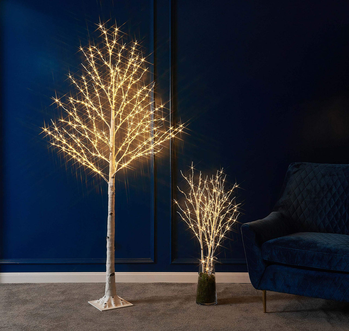 Lighted White Birch Twig Branches 30IN 150 LED with Timer and Dimmer O893