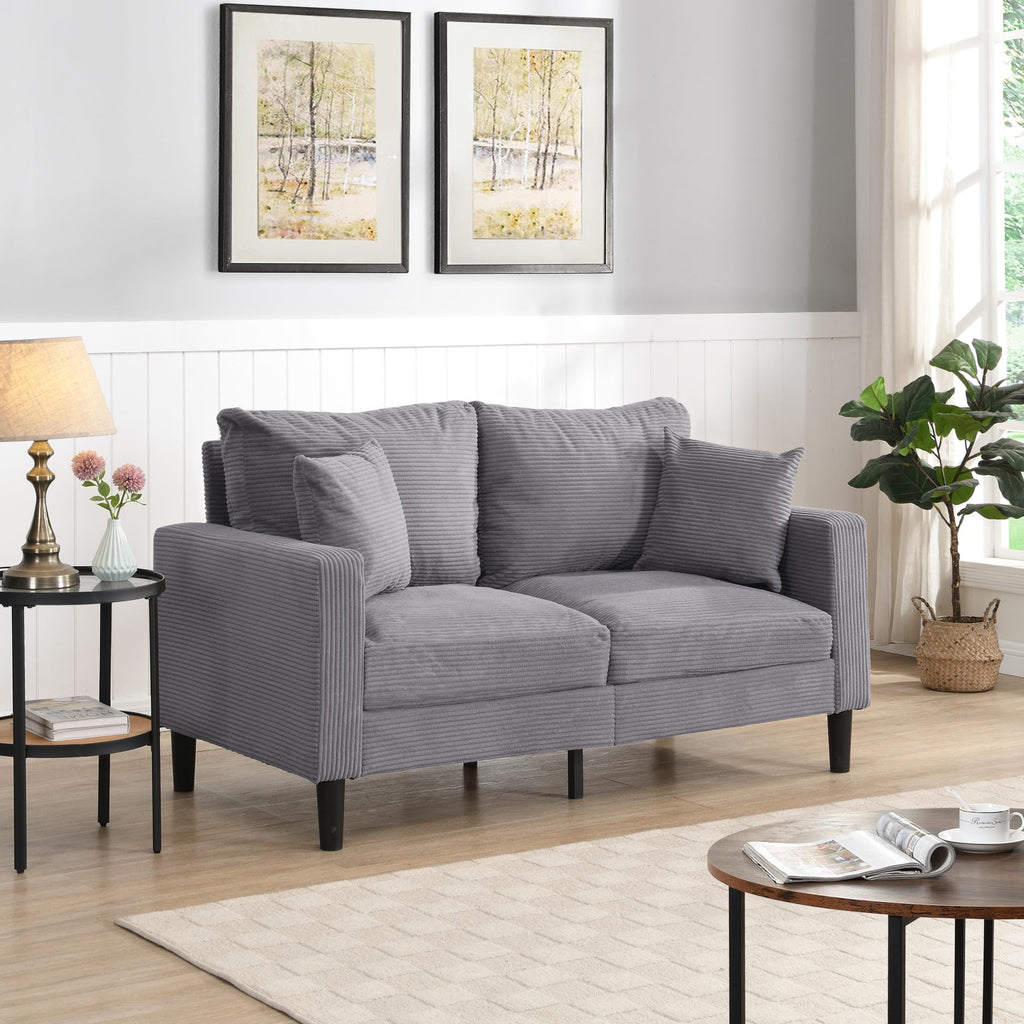 Light Gray Upholstered 2 Seat Loveseat Sofa H134228