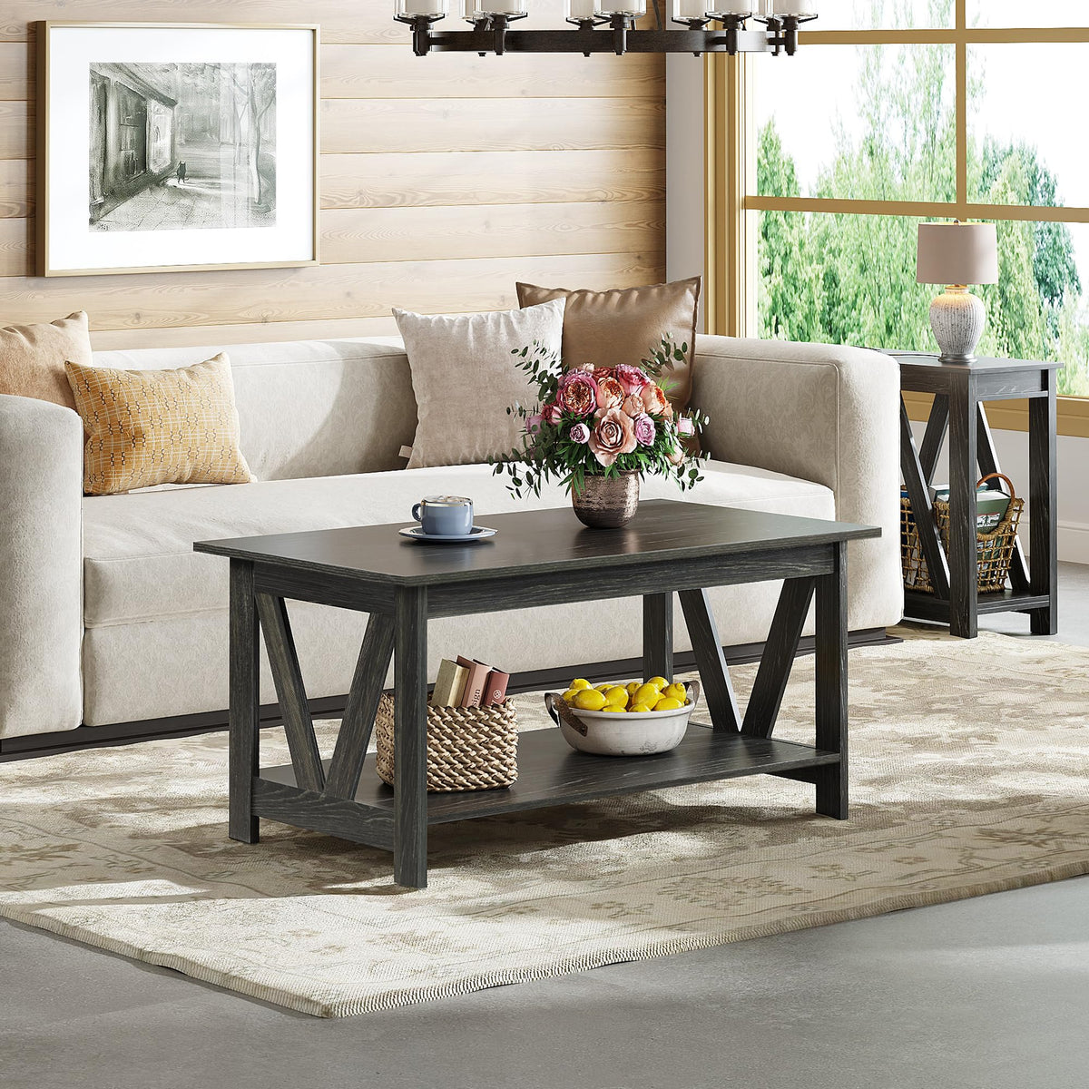 39.4" Wood Storage Coffee Table X84757