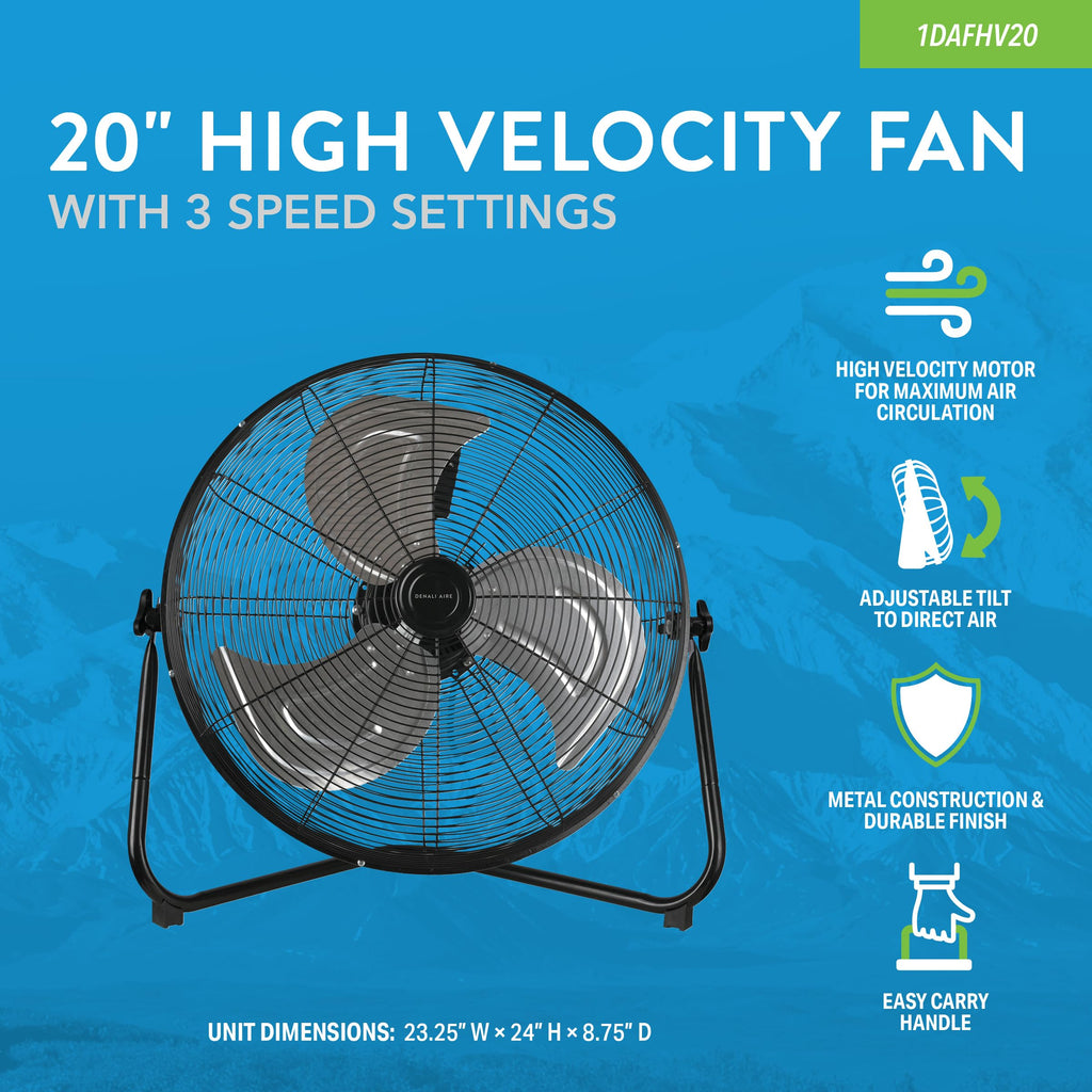 20 Inch 3 Speed High Velocity Floor Fan H5361