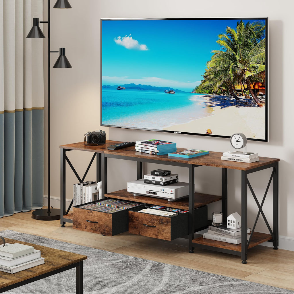 Fabric Drawers TV Stand for 65 70 75 Inches TV I676789