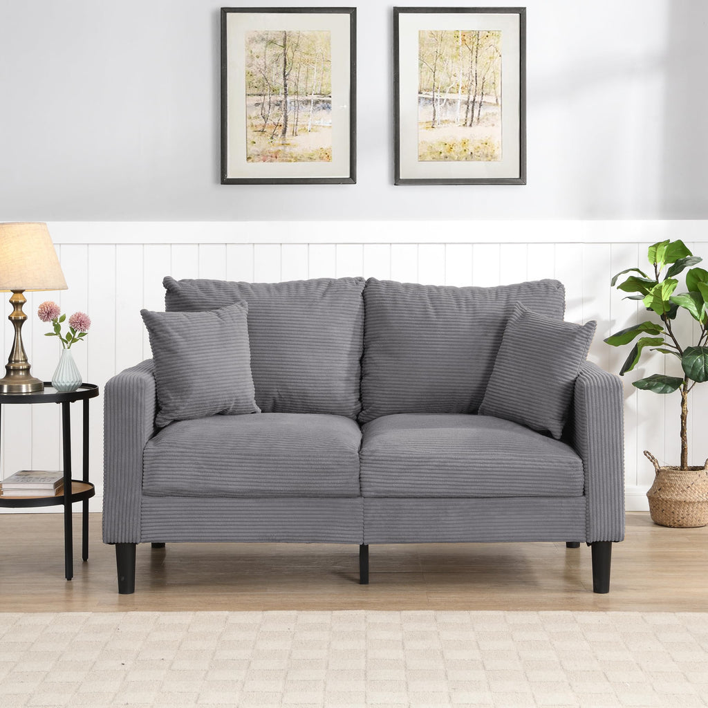 Light Gray Upholstered 2 Seat Loveseat Sofa H134228