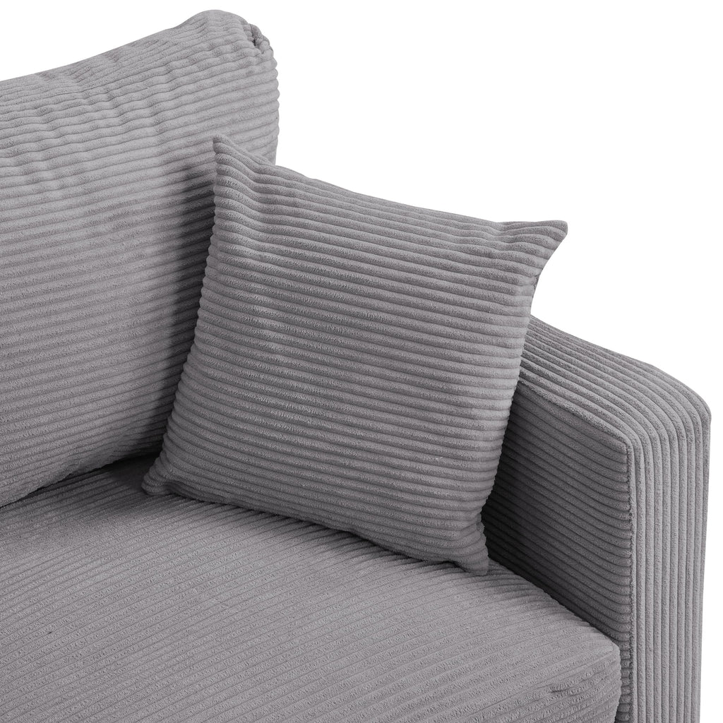 Light Gray Upholstered 2 Seat Loveseat Sofa H134228